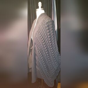 Super Rare black Reversible Norisol Ferrari crochet Cable Knit kimono Cardigan